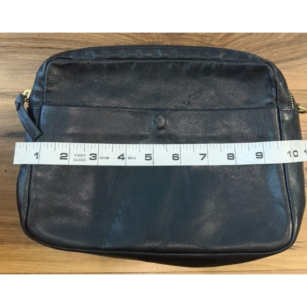 Clare V Black Leather Camera Crossbody Bag Top Handle No Strap Made USA - Picture 8 of 10